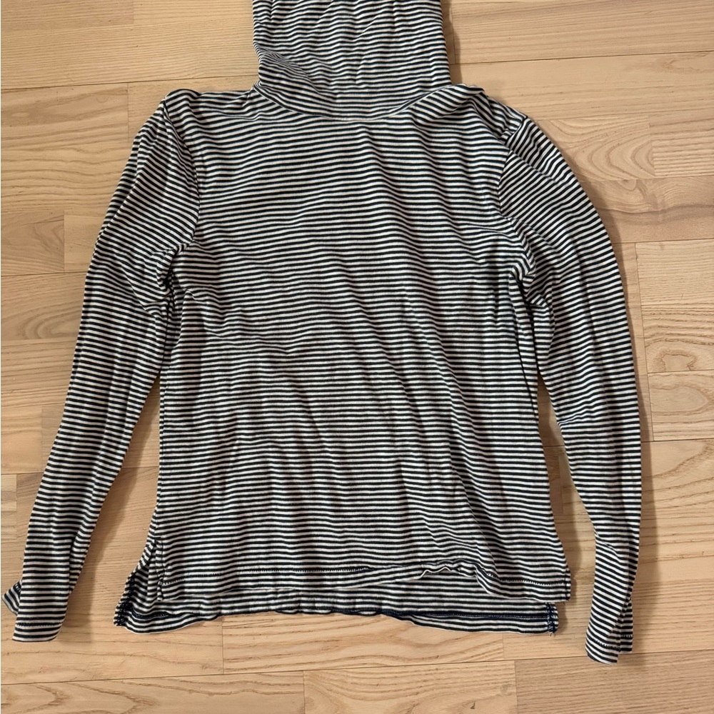 Madewell Blue and White Striped Turtleneck